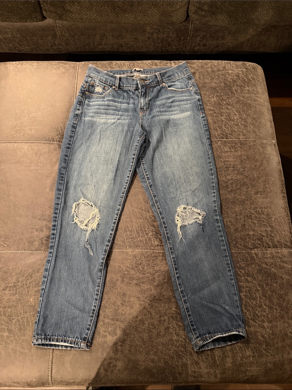 Juicy Couture Distressed Boyfriend Jeans - Medium Blue